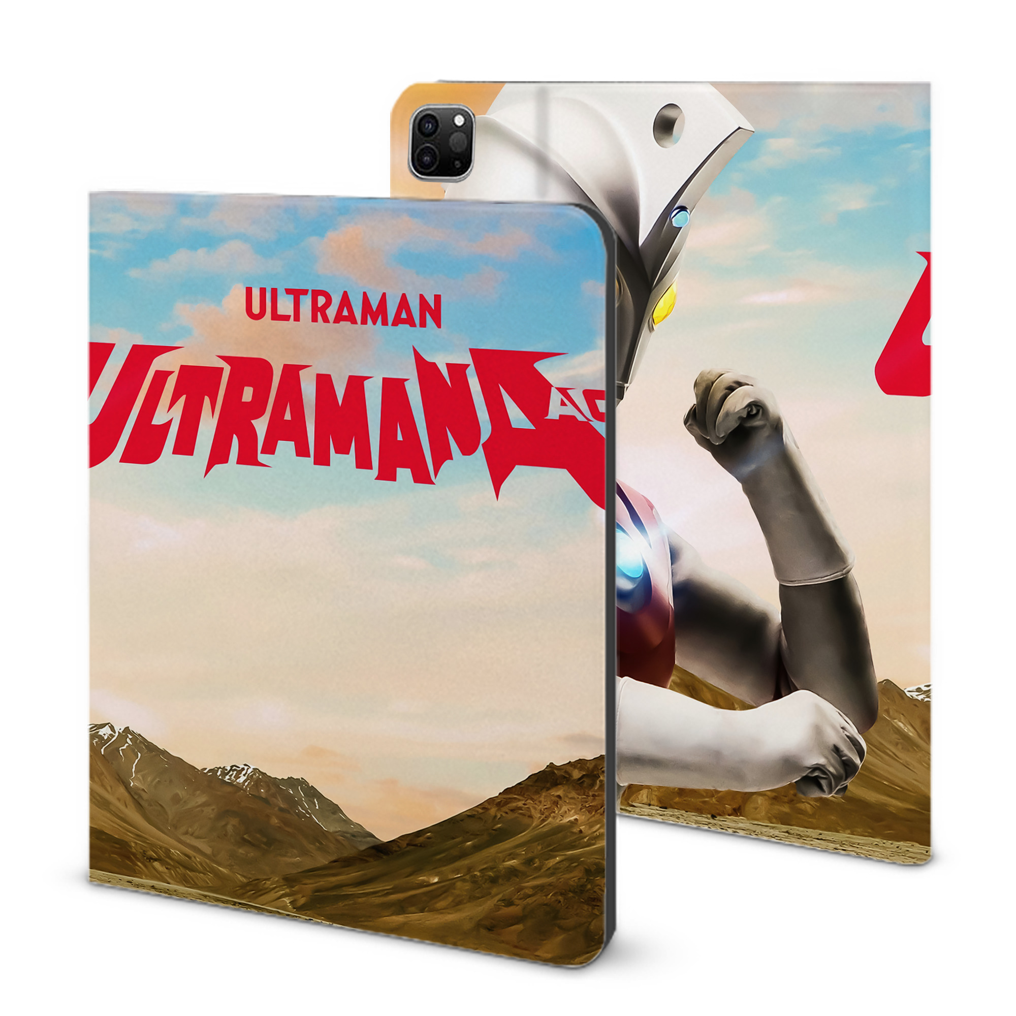 （画像用） ウルトラマン Ultraman IPad ケース ブック型 PUレザー TPU 耐衝撃 軽量 薄型 ペン収納なし 全面保護 IPad 各モデル対応